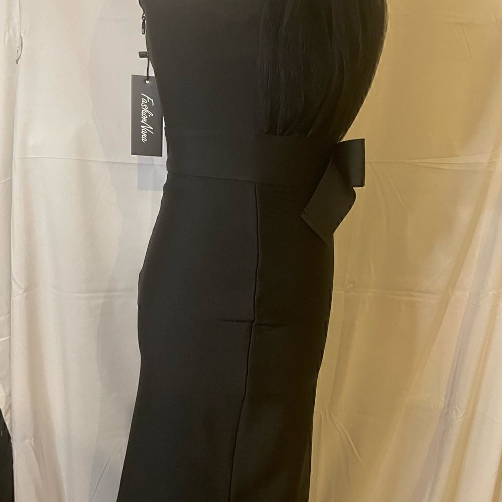 Black Formal Bandage / Bodycon  knee high sleeveless Dress / Party/ Wedding/sexy - Picture 3 of 8